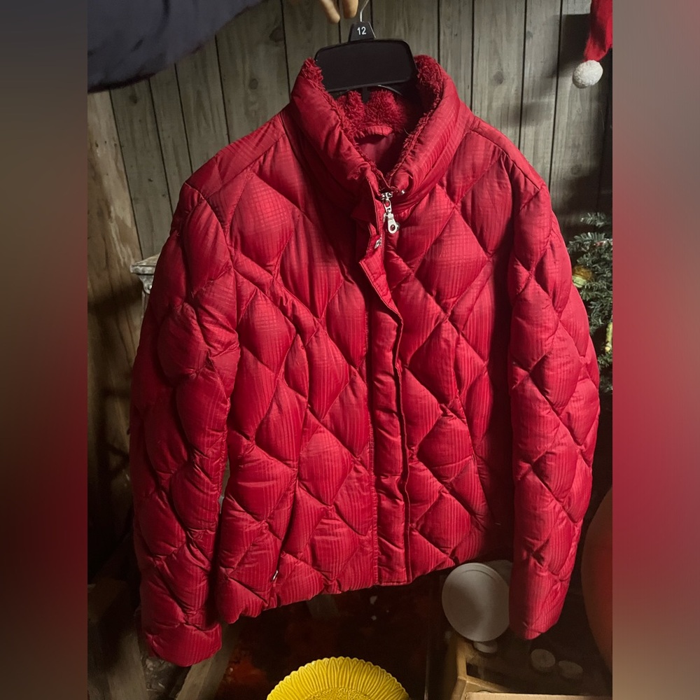 Eddie Bauer Women's Red Quilted Puffer Jacket
